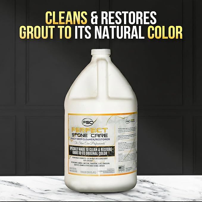 PSC Grout Cleaner and Restorer for Tile Refill Granite Marble and Porcelain Deep Tile Cleaner Safe Ingredients Effective Formula - 128 oz