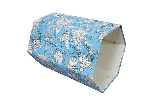 Handmade Cotton Paper Waste Basket Stylish Trash Can for Home or Office (1 Sky Blue)