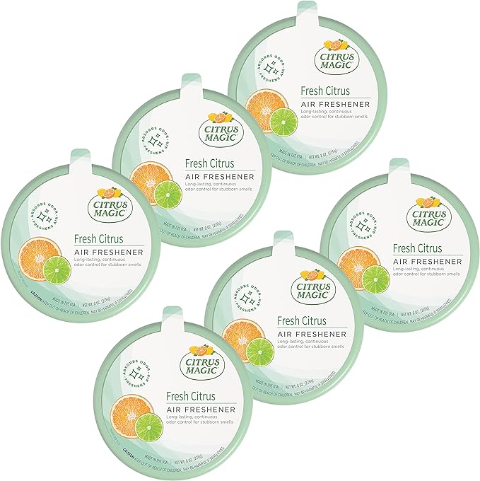 Citrus Magic Odor Absorbing Solid Air Freshener Fresh Citrus 8-Ounce Pack of 6