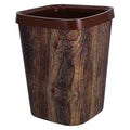 Indoor Wastebasket Imitation Wood Grain Finish Trash Can for Home Office Bathroom and Kitchen Efficient Square Garbage Bin for Compact Spaces