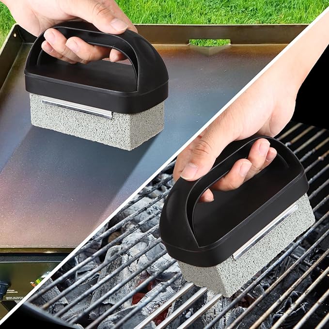 Upgraded Griddle Cleaning Kit for Blackstone 18 Pieces Flat Top Grill Accessories Cleaner Tool Set with Scraper Heat-Resistant Silicone Spatula Mat with Hanger Grill Brick Scouring Pads