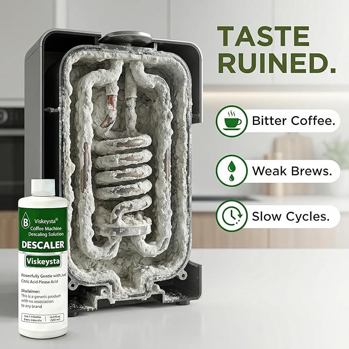 Descaling Solution for Black+Decker Coffee Makers 16.9 fl oz (500ml) Descaler Liquid 4 Uses Citric Acid Formula