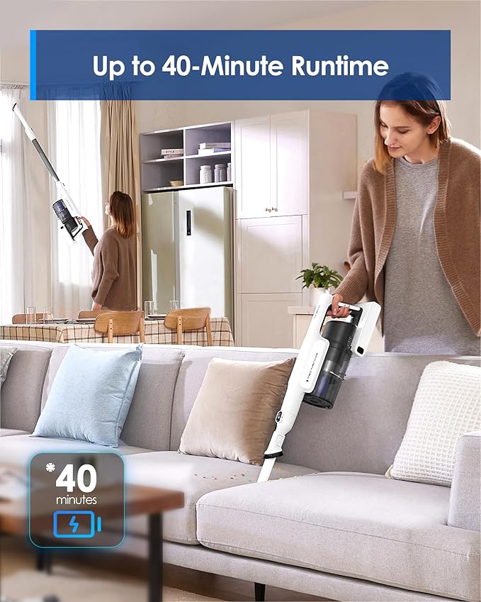 Tineco Floor ONE Stretch S6 Cordless Wet Dry Vacuum Cleaner&ampA20 Cordless Stick Vacuum Cleaner Up to 40Min-Runtime 3 Modes for Multi-Level Messes