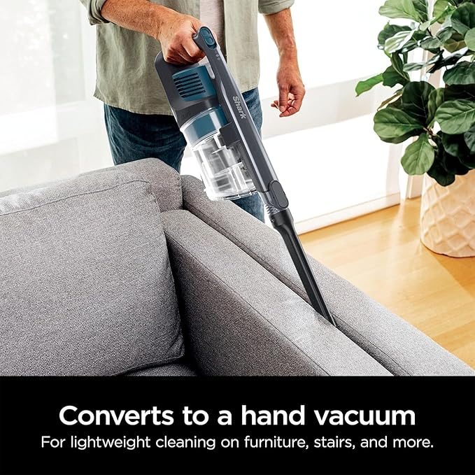 Shark Pet Pro Cordless Lightweight Stick Vacuum Cleaner Self Cleaning Brushroll 40 Min Runtime Removable Handheld XL Dust Cup Teal/Grey (Renewed)
