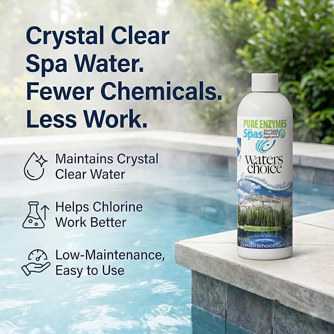 Waters Choice Complete Hot Tub Chemicals 3-Month Starter Kit-All-in-One Water Clarifier Chemical-Free Spa Kit for Easy Water Care in Hot Tubs &amp Jacuzzis