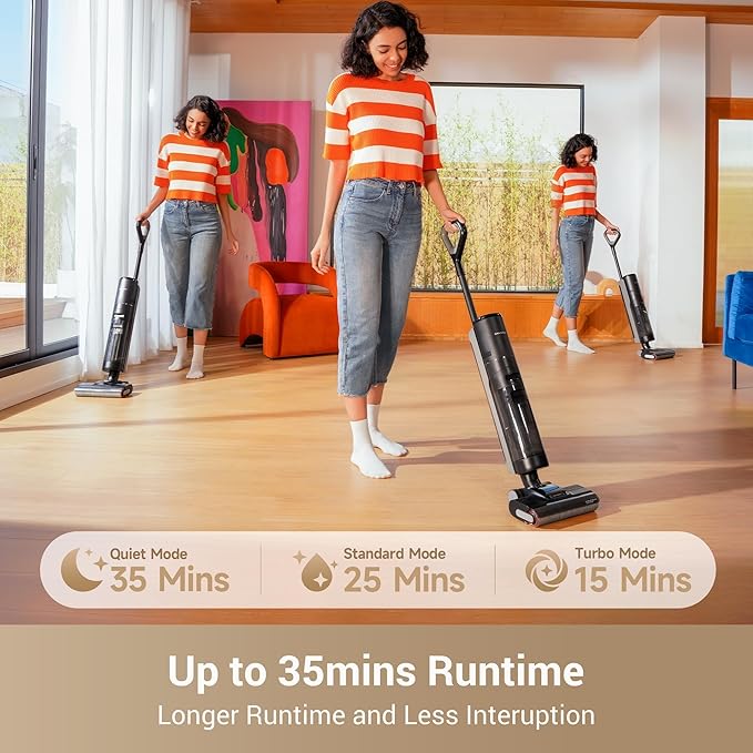 DREAME G10 Pro Wet Dry Vacuum Cleaner Vacuum Mop All in One with Auto Self-Cleaning Floor Cleaner Machine for Hard Floor 35 Mins Runtime Edge Cleaning Self-Propelled Vacuum Mop Combo