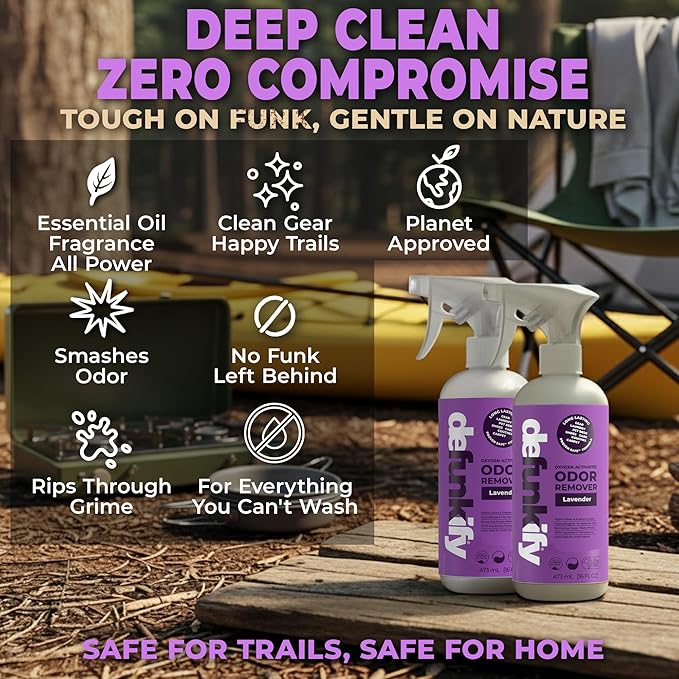 Fabric Freshener Spray 32oz. 'Lavender' Odor Remover Spray. Shoe Deodorizer Carpet Deodorizer Odor Eliminator for Strong Odors Cleaning Supplies. ProvenSafe™ Fabric Freshener for Sensitive Gear