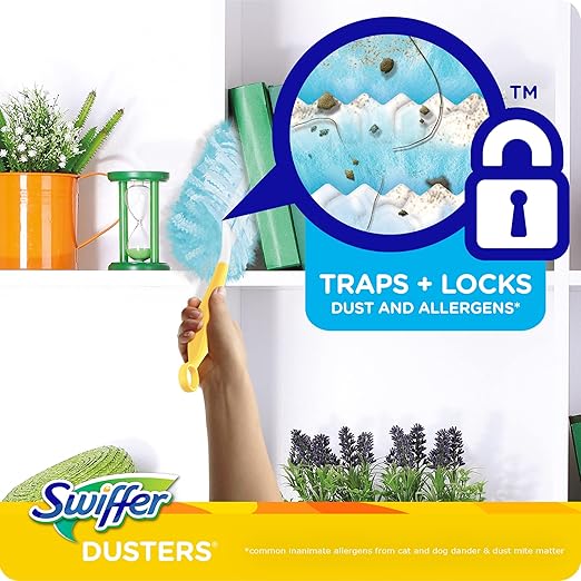 Swiffer Refill Dusters Dust Lock Fiber Light Blue Unscented 10/Box 4 Box/Carton