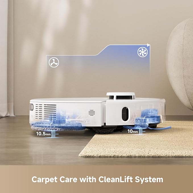 Mova P50 Ultra Robot Vacuum Cleaner with Flexible Mop 19000 Pa Suction Power with Anti-Tangle Brush Corner and Edge Cleaning 167℉ Automatic Cleaning &amp Self-Drying &amp Cleaning Auto Empty &a