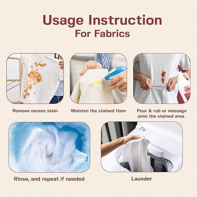 Stain Remover Effectively Eliminates Stains from Wine Berries &amp Blood on Fabrics Carpets Upholstery &amp Jewelry Dye-Free Bleach-Free Made in USA 2 fl. oz. (6 Pack) with a Flip-Top Cap