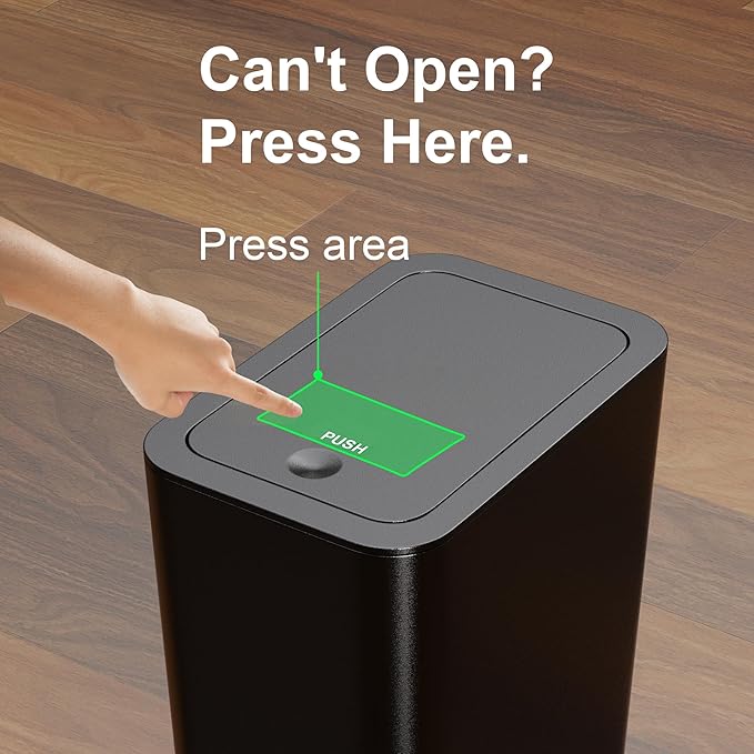 N. NETDOT 3 Pack 10L/2.6 Gal Bathroom Trash Can with Lid Trash Bin with Press Lid Small Trash Can/Slim Garbage Cans/Waste Basket for BathroomKitchenOfficeBedroom - BlackGrayOff White