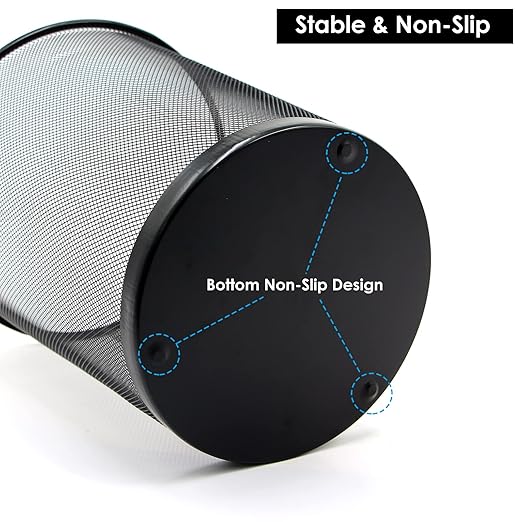 Black Mesh Trash Cans 4 Gallon 10 Pack Metal Wire Wastebaskets Waste Basket Trash Can Small Trash Cans Recycling Garbage Container Bin for Office Home Bedroom