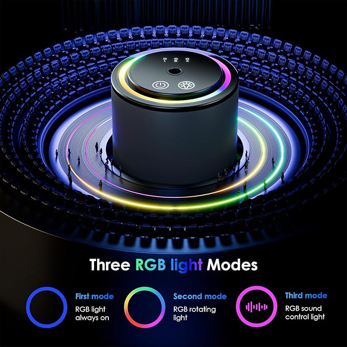 Smart Car Air Freshener DiffuserRGB Music Syncing LightAuto On/OffCar Air Freshener 150ml Capacity for 6 MonthsSuitable for Cars Offices and Living rooms