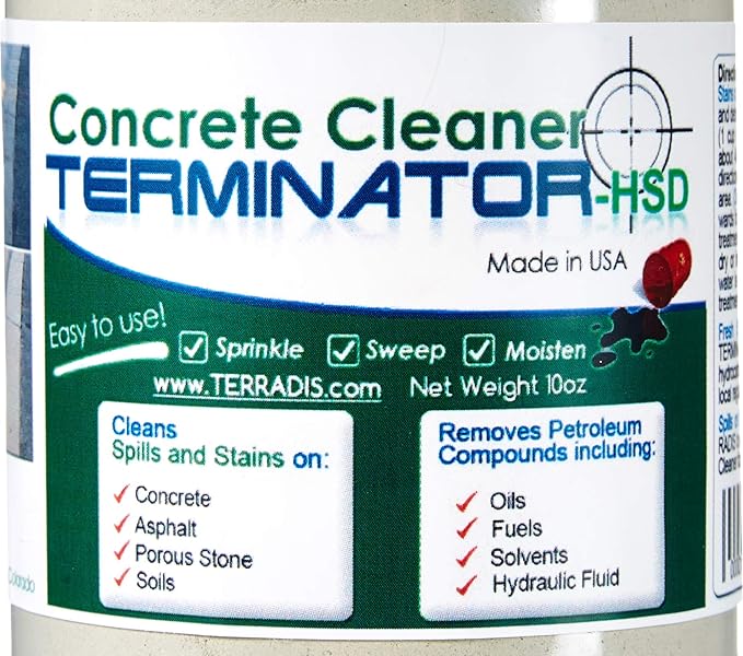 Concrete Oil Stain Remover Eco-Friendly Bio-Remediates and Removes Oil &amp Grease Stains on Concrete and Asphalt Driveways Garages Pavers Patios Parking Lots and Streets(10 Oz)