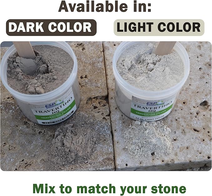 Travertino HQ Light Repair Kit – Travertine Hole &amp Crack Filler with Tools (Light Stone Shade)