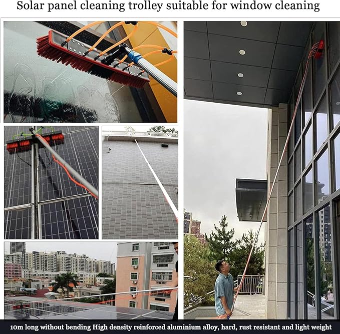 Professional Window Cleaning Kit with Extendable Pole Perfect for Conservatory Roof Long Reach for Solar Panel Cleaning