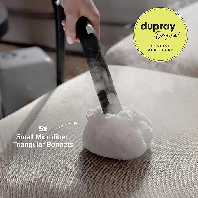 Dupray Small Triangle Bonnets – Reusable Microfiber Cleaning Pads for Steam Cleaners Precision Fit Steam Mop Accessories for Hard Floors Tiles Grout – Pack of 5