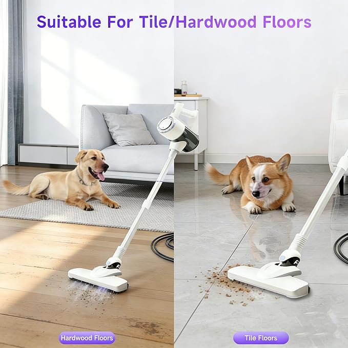 Lightweight Corded Stick Vacuum Cleaner | 33 ft Extra-Long Power Cable | 600W 17Kpa Suction | 1.5L Dust Cup | Washable HEPA Filter | for Hard Floors Tiles Convertible to Handheld