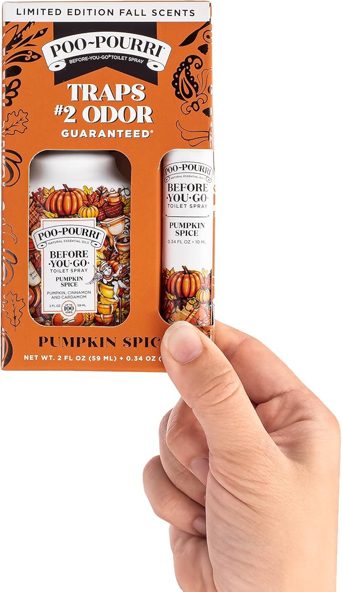 Poo-Pourri Toilet Spray 2 Oz &amp 10 ml Pumpkin Spice 2 Count