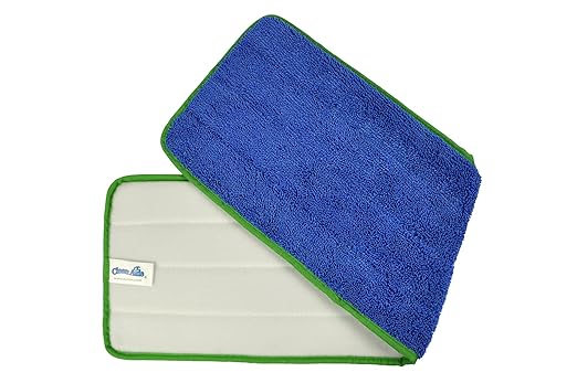 CleanAide All Purpose Super Absorbent Mega Microfiber Mop Pads for 24 Mop Plate Machine Washable Traps Dust Dirt &amp Pet Hair Reusable for Home &amp Commercial Cleaning 28x8 6-Pack Green