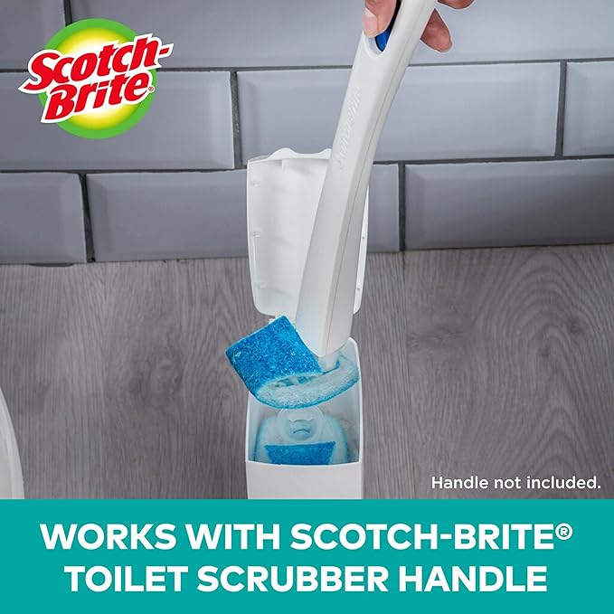 Scotch-Brite Disposable Toilet Scrubber Refill Pads for Toilet Cleaning System | Removes Rust &amp Hard Water Stains | 30 Disposable Refills