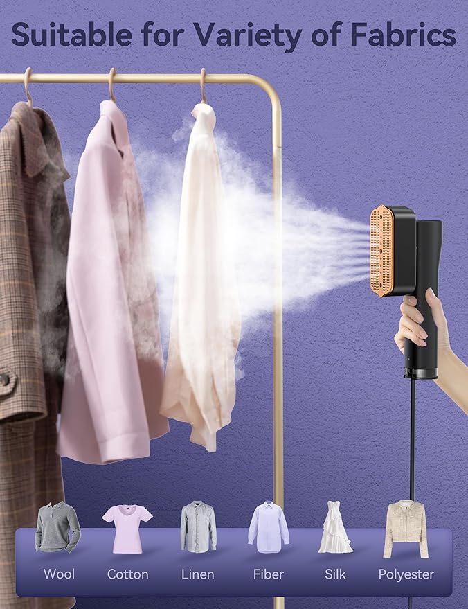 Steamer for ClothesSundu Portable 2-in-1 Travel Steamer&ampIron15s Fast Heat-up100ml Water TankIroning Gloves25 Min Powerful Continuous Steam1200W&amp4 Modes Light Steam Iron for Travel&ampHo