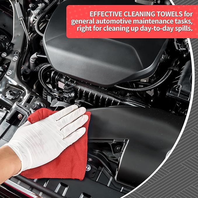HOMERHYME Microfiber Cleaning Cloth 200 Pack Red Cleaning Rags Microfiber Towel Bulk Absorbent Lint-Free Wash Cloths All-Purpose Towels for Cars Shop Automotive Garage Home &amp Kitchen
