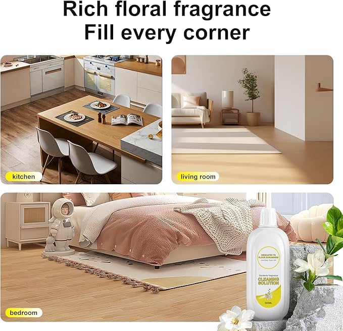 Floor Cleaning Solution Compatible With Tineco Deep Cleans for Multiple Hard Floors Suitable With All Robot Vacuums with Mopping and Cordless Wet/Dry Vacuum Mop (Gardenia 2 Bottle)