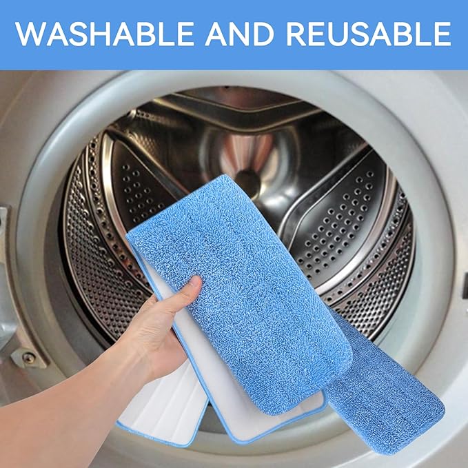 Replacement Microfiber Pad for Rubbermaid Commercial 24 Inch Mop Head - 8 Pack Wet &amp Dry Commercial Cleaning Refills Reusable Mop Refills Fit for Any Microfiber Flat Mop System 24
