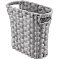 Wicker Waste Basket With Built-in Handles - Multifunctional Mini Trash Can for Home and Office Compact Design and Durable Construction With Fine Artisanal Craftsmanship (Gray)