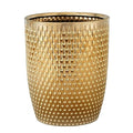 Modern Golden Small Trash Can Wastebasket Garbage Container Bin for Bathrooms Powder Rooms Kitchens Home Offices - Durable Ceramics - Round