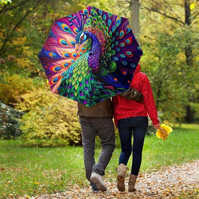 Small Compact Travel Automatic Folding Umbrella for Women Portable Lightweight Rain Wind UV Sun Shade