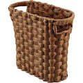 Brown Wicker Waste Basket with Built-in Handles - Multifunctional Mini Wicker Trash Can for Home and Office - Compact Design and Durable Construction with Fine Artisanal Craftsmanship