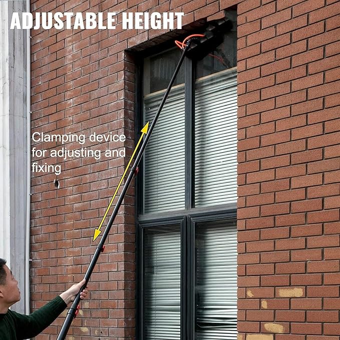 Window Cleaning Pole Water Fed Telescopic Brush Window Cleaning Pole Water Fed Telescopic Brush Extendable Cleaner Conservatory Roof (Color : 10.8m/36ft)