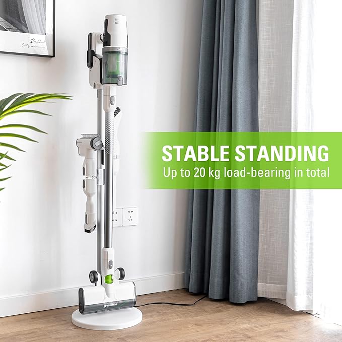 Greenworks Stick Vacuum Foldable Stand for Charger (White) Works with Greenworks 24V Stick Vacuums (SVW24L411 SVG24L411 ‎SVW24L410 ‎SVG24L410)