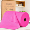 KitchLife Microfiber Cleaning Cloth Roll 100 Pack - Tear-Away Microfiber Paper Towels Lint-Free Reusable Washable for Kitchen Car Dishes and Sensitive Surfaces (Hot Pink)