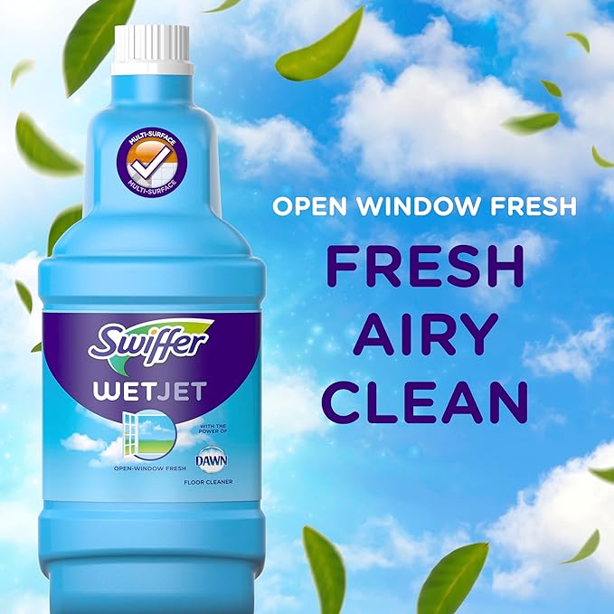 Swiffer WetJet Hardwood and Floor Spray Mop Cleaner Starter Kit Includes: 1 Power Mop 10 Pads Cleaning Solution Batteries