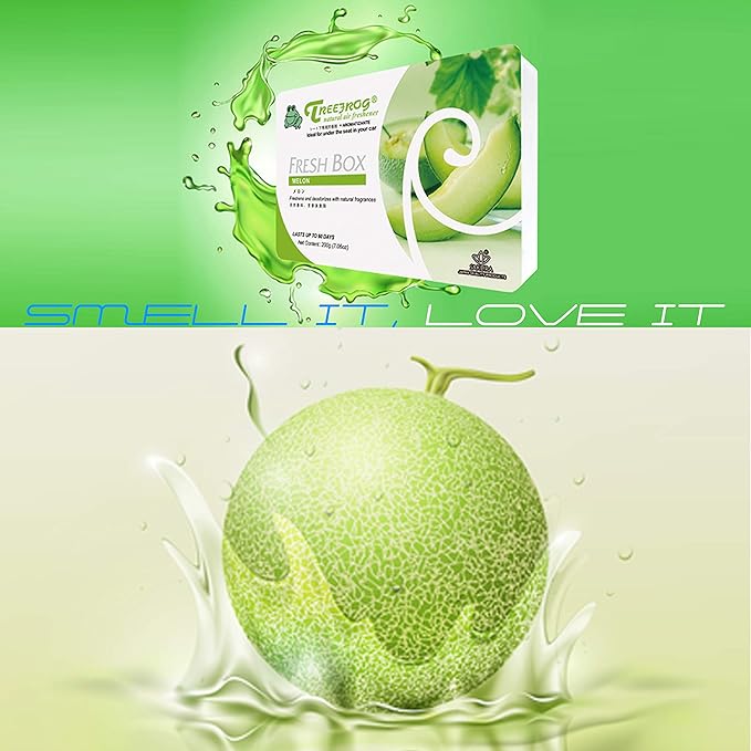 Tree Frog Fresh Box Melon/Honeydew Scent 5 Packs Car Air Freshener Treefrog Last Long Large Size 200g
