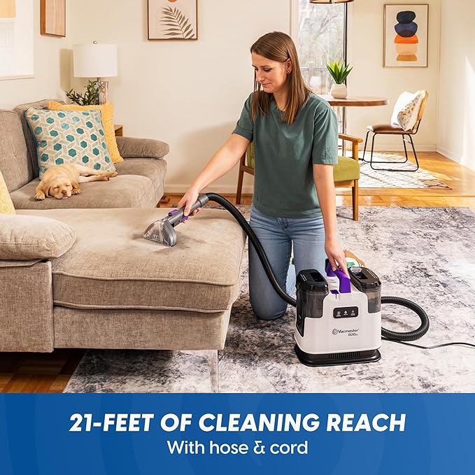 Vacmaster 500 Series Heated Carpet &amp Upholstery Spot Cleaner Machine 16Kpa Power Suction with Versatile Tools for Pets Area Rugs and Couches - SCB1001H 0101