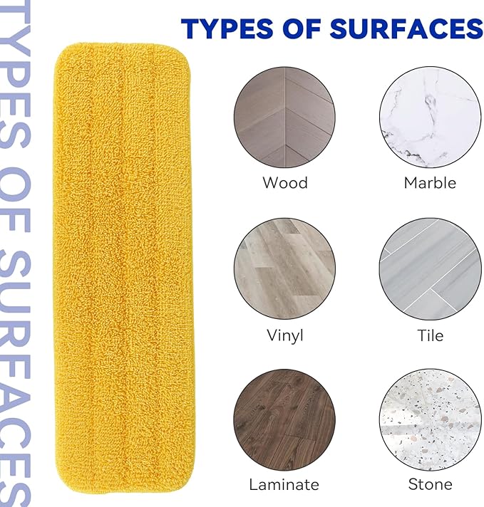 Replacement Mop Pads Fit for Rubbermaid Commercial 18 and 17 Mop - 10 Pack Wet &amp Dry Commercial Cleaning Reusable Refills Fit for Any Microfiber Flat System 18 and 17 (Colourful)