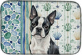 Caroline's Treasures Boston Terrier Coastal Sea Glass Dish Drying Mat Absorbent Dish Drying Mat Pad for Kitchen Counter Dish Drainer Mat for Countertop 14 x 21 Multicolor