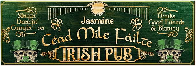 THUYPT Personalized Irish Bar Mat St Patrick's Day Decorations Kitchen Counter Irish Bar Dish Drying Mat Patrick's Lucky Shamrock Quick Drying Spill Mats (06)