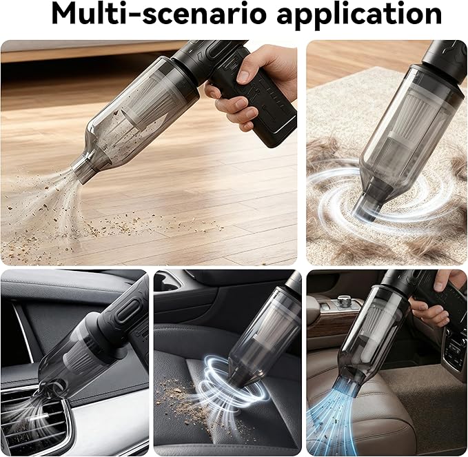 fourq Compressed Air DusterMini Vacuum Cleaner 2-in-14000 mAh130000 RPM Brushless Motor8000Pa120MPH/1.1LB Thrust Car Dryer Air Blower for Car CleaningComputer Cleaning