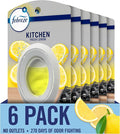 Febreze Kitchen Air Freshener Odor-Fighting Plug In Alternative Air Fresheners for Home and Bathroom and Kitchen Closet Air Fresheners Fresh Lemon Scent 6 Count