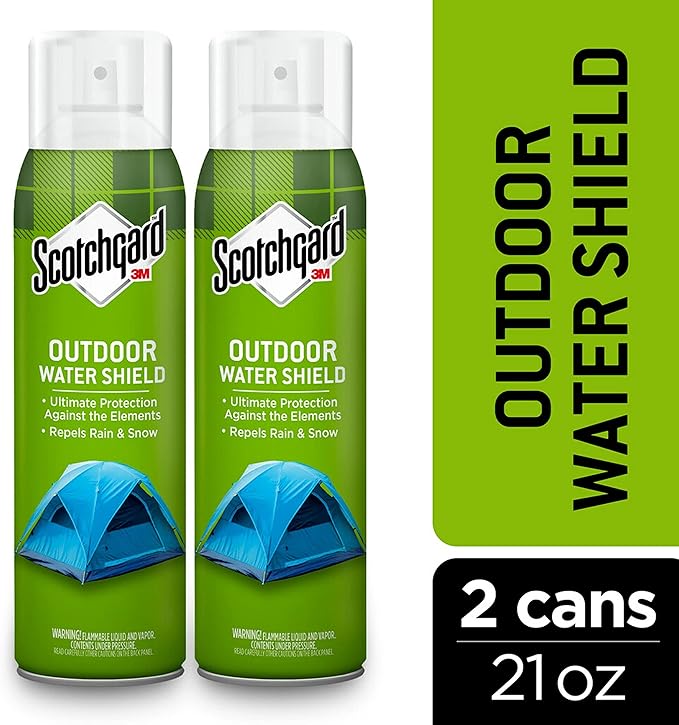 Scotchgard Sun and Water Shield Repels Water 21 Ounces (2 Cans) &amp Heavy Duty Water Shield Repels Water Ideal For Outerwear Tents Backpacks Canvas Polyester And Nylon 21 Ounces