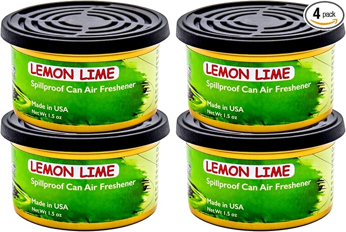 Blunteffects CAN AIR-FRESHENER | Spill-proof | Odor Eliminator Essential | 100% Concentrated | pure oil long lasting | cars | home | office | small spaces | 1.5 Oz | (lemon lime 4 Pack)