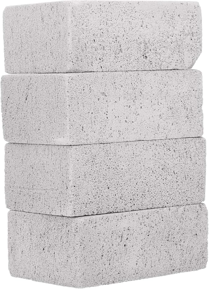 Grill Stone Cleaning Block 4pcs Grill Cleaning Bricks Barbecue Grill Cleaning Brick Block Stains Grease Cleaner Stone Kitchen Accessory