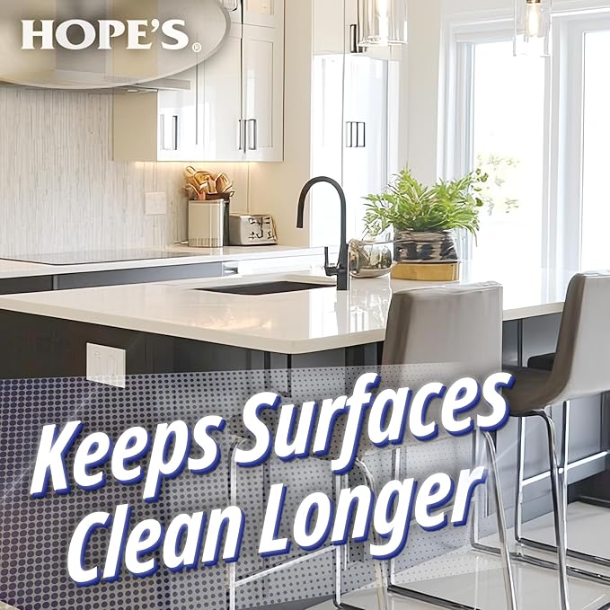 HOPE'S Perfect Kitchen Cleaner Spray - 32 Oz No-Residue All Purpose Cleaning Spray - Multisurface Degreaser for Counters Stoves Microwaves and More - Pet and Home Safe - Pack of 12