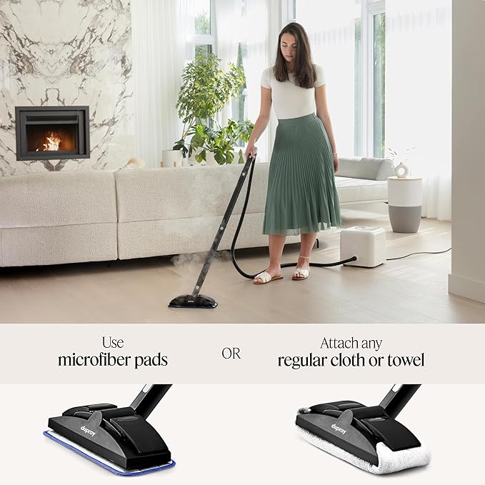 Dupray Neat Steam Cleaner Multipurpose Steamer for Floors Grout &amp Upholstery Chemical-Free Cleaning Long Run Time 40-Piece Accessory Kit *Kills 99.9% of Bacteria &amp Viruses