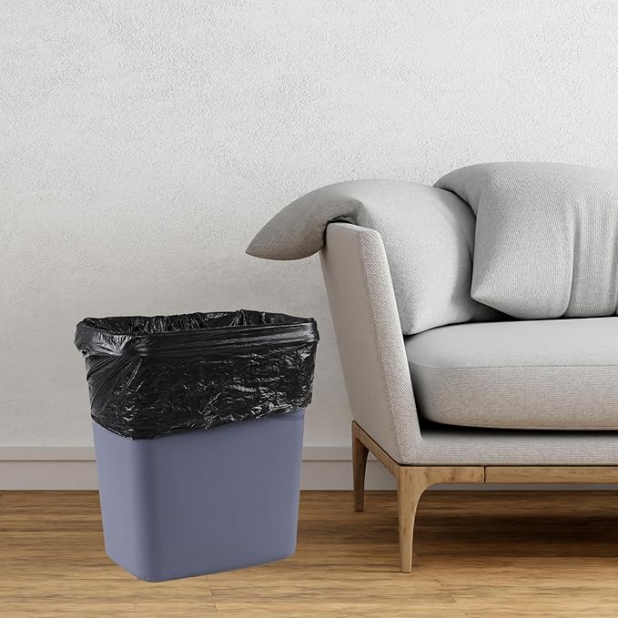 6 Rolls 7 Gallon Medium Trash Bags Black Garbage Bags for Office 150 Counts